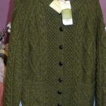 Green Wool button-down sweater