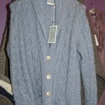 Blue wool button-down cardigan sweater from Celtic Connection